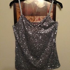 Silver Sequins Camisole [The Limited]
